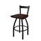 Holland Bar Stool Co 30" Low Back Swivel Bar Stool, Black Wrinkle, Dark Cherry Maple Seat 82130BWDCMpl - alternate 1